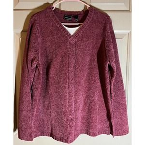 Bobbie Brooks Sweater Womens Size Large Red Long Sleeve Pull Over Soft Comfort